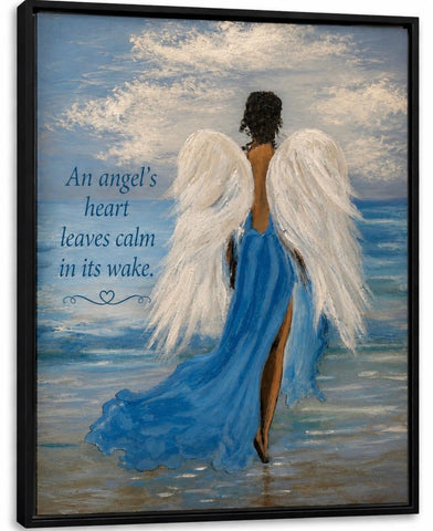 5' X 7" Framed Art - Angel at the Beach