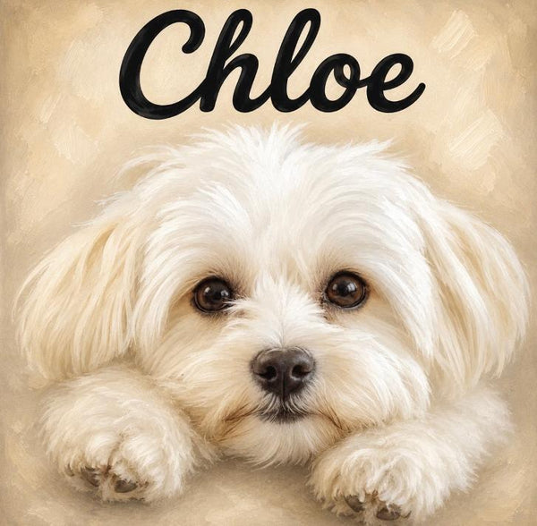 Small Painting of Pets with Easel