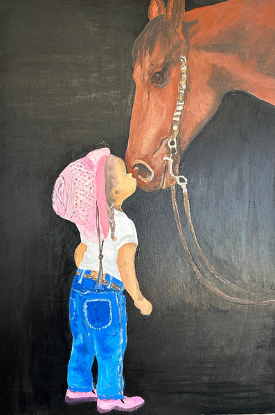 #Art1010 Little Cowgirl with Her Horse