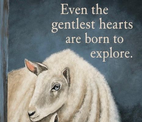 5' X 7" Framed Art - Mother Sheep & Lamb