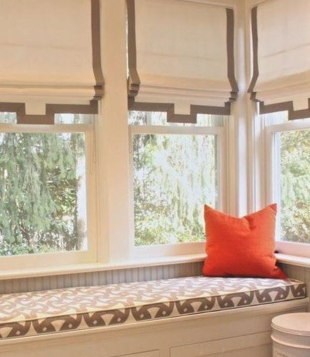 Etsy Info #083 Grecian Roman Shade with Ribbon, UNLINED