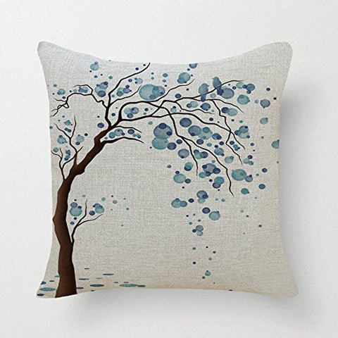 Lyn Cotton Linen Square Throw Pillow Case Decorative Cushion Cover Pillowcase for Sofa 18 "X 18 " Lyn-82 (7)