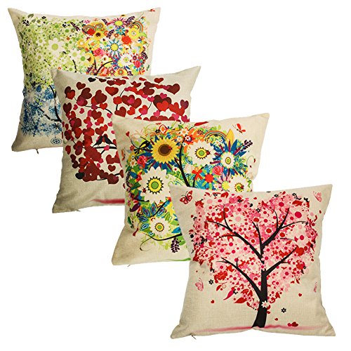 Under the Tree Throw Pillow Covers Decorative Pillowcases 18x18inch (4 pieces set)
