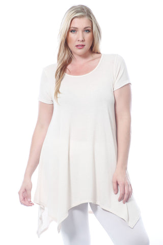 #7022WFC    PLUS Beige Knit Tunic Top