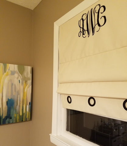$228.00 Roman Shade with Decorative Grommets & Monogrammed #5P111