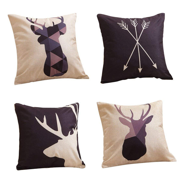 TP77 Deer Geometric Throw Pillows Group