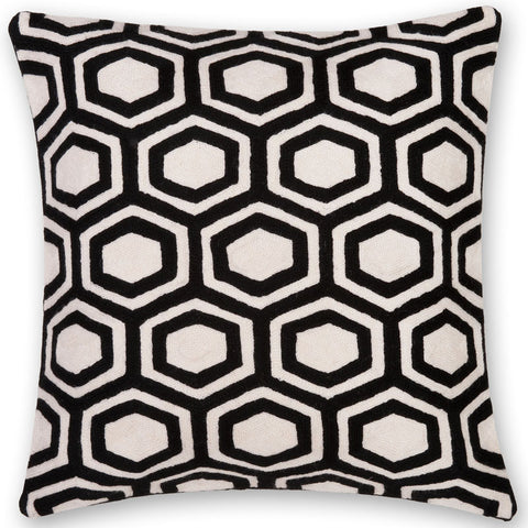#C994  Hexagon Black PILLOW 20 x 20