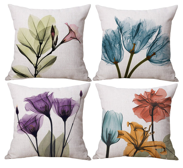 TP62 Purple Floral Throw Pillows Group