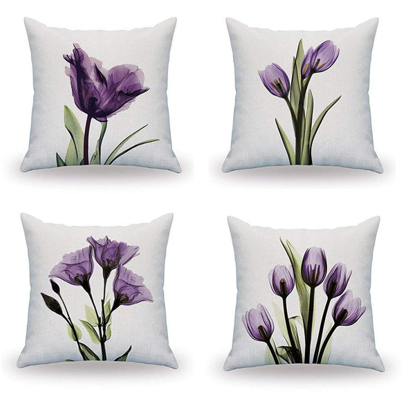 TP117 Purple Tulips Throw Pillows Group
