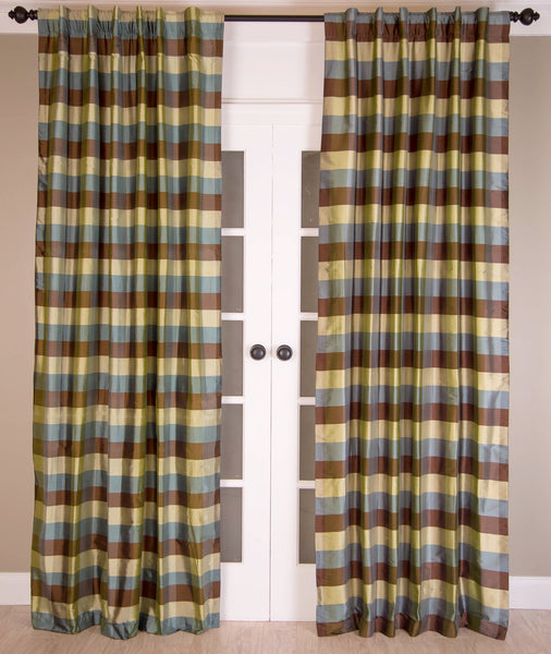#15P379 Small Silk Check Curtain (Use Discount Code) Pay 1/2 Down