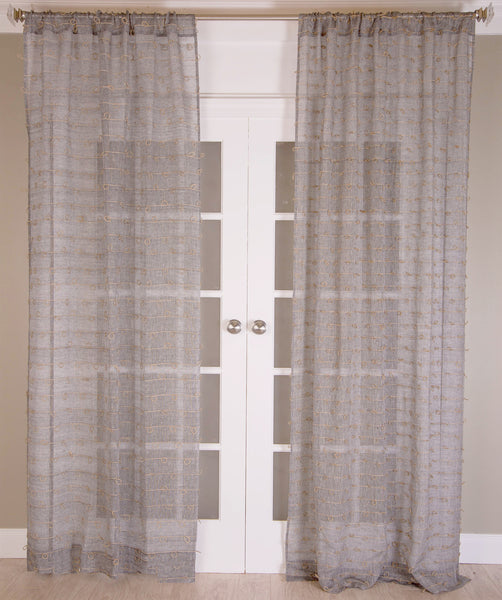 #P519 Charcoal Juteknot Curtain (Use Discount Code)