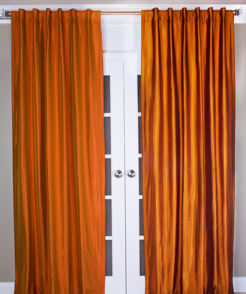 #5P550 Orange/Purple Faux Silk Curtain (Use Discount Code)