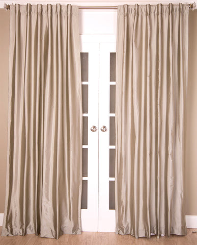 #8P550 Silver/Grey Faux Silk Curtain (Use Discount Code)