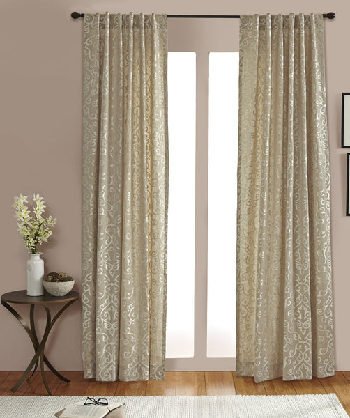 #P5521 Natural Linen Embroidery Curtain (Use Discount Code) Pay 1/2 Down