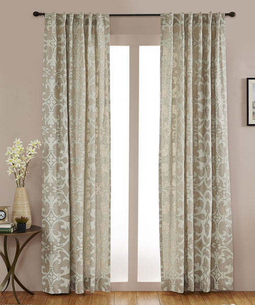 #P5526 Natural Print Embroidery Curtain (Use Discount Code) Pay 1/2 Down
