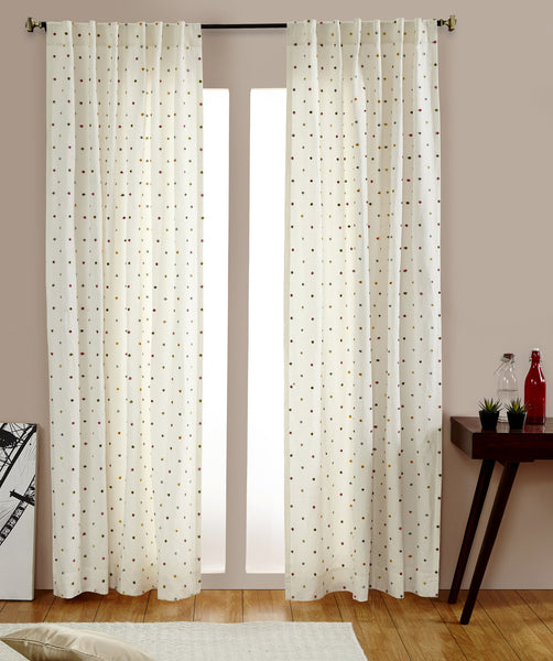 #P5536 Blue Dots Linen Curtain (Use Discount Code) Pay 1/2 Down