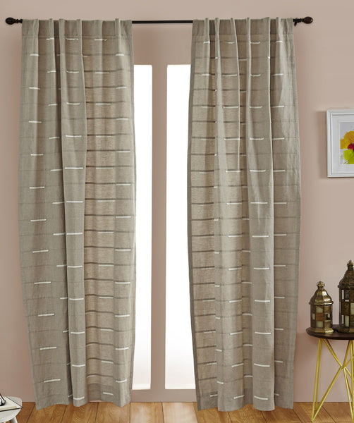 #P5537  Natural Embroidery Curtain (Use Discount Code) Pay 1/2 Down