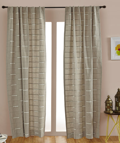#P5537  Natural Embroidery Curtain (Use Discount Code) Pay 1/2 Down