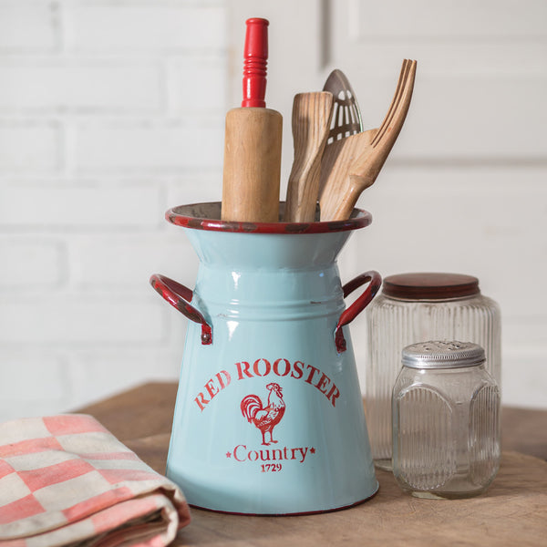 Red Rooster Kitchen Caddy Pitcher Blue