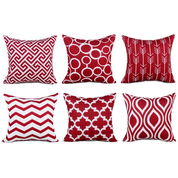 TP16 Wine Red Throw Pillows Group